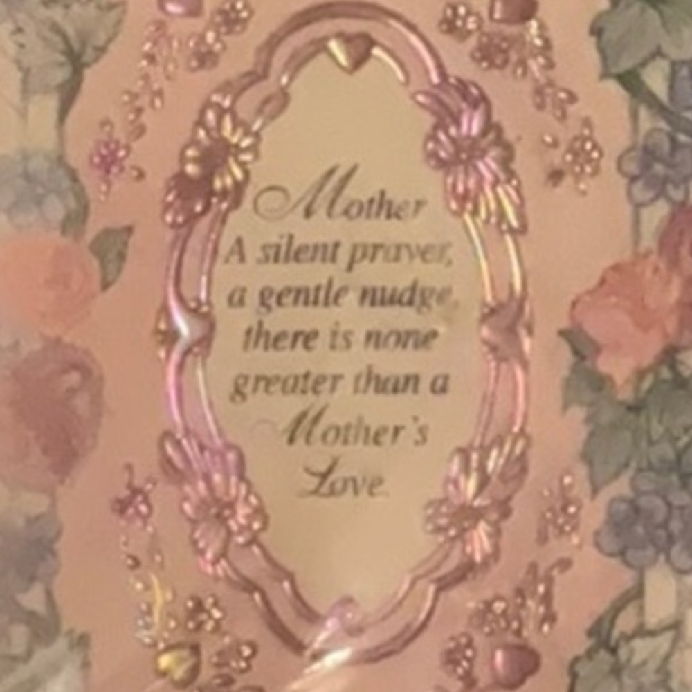 🔵Vintage Framed Touching Poem For Mother “Mint In Box” Light Blue NWT